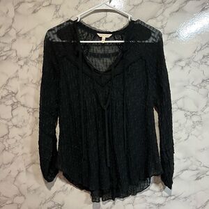 Rebecca Taylor Black Sheer Textured Blouse
Top Size 0